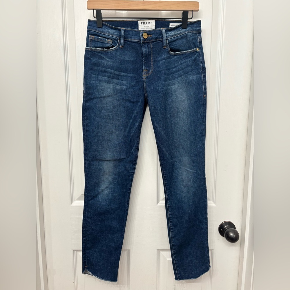 Dark Wash Skinny Crop Jeans | FRAME Size 29 - Picture 12 of 12